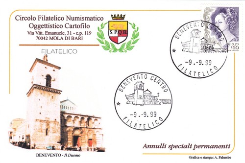 Cartolina benevento centro con - benevento,