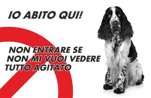 Targa cartello attenti cane - cartello, al