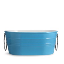 Lavabo ovale appoggio/sospeso Ciano Lucido Tinozza con portasciugamani neri