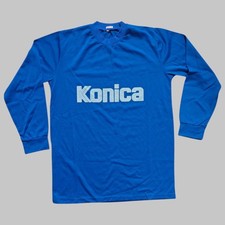 Konica Minolta Camera 80s 90s Vintage Long Sleeve T Shirt Blue Size 5 (S/M) Slim