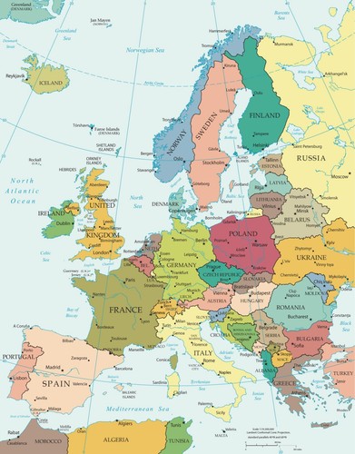 Mappa europa poster - mappa, stampa
