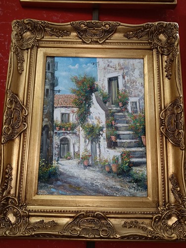 Dipinto borgo antico - dipinto"borgo, antico"cornice