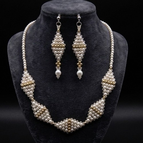 Set collana orecchini perle - orecchini,
