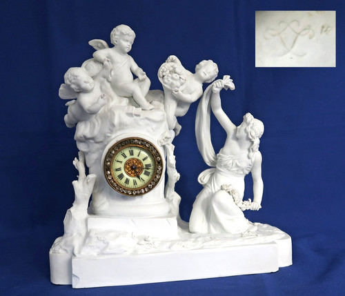 Sevres pendule biscuit - sevres,