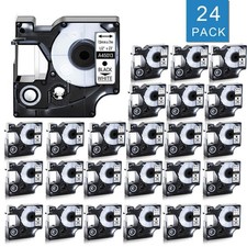 24 pezzi Dymo D1 nastro etichette 45013 nero su bianco 12 mm per Dymo Label Manager 160 280