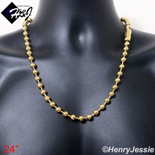 Collana catena maglia - , perline