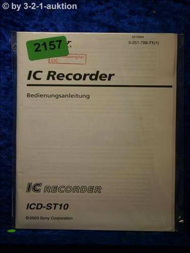 Sony manuale icd - manuale, st10