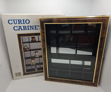 Mobiletto Curio rettangolare 17 aperture espositore da parete in legno porta vetro scanalato