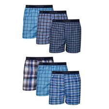 Hanes Boxer Uomo Intimo, Trapellente per Umidità, Plaid, Confezione da 6