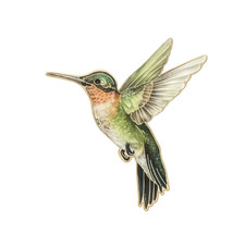 Spilla colibrì verde