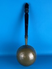 Antico Mestolo Da Latte In Rame E Legno 63cm Rurale Popolare Italia XIX Secolo