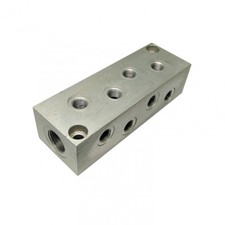 CNC 3D - Distributore Aria con 8+2 Vie in Acciaio 40x113x30mm