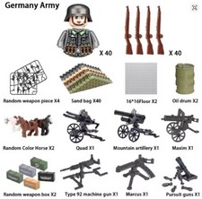 Mattone ad incastro seconda guerra mondiale soldato militare tedesco esercito minifigure x40 NUOVO