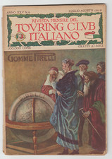 rivista antica mensile Touring Club luglio agosto 1919 fiat aereo gomme pirelli
