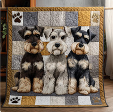 Schnauzer Coperta Tessuto Trio