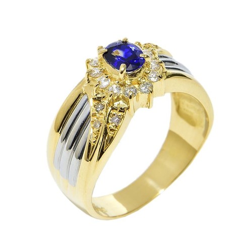 Anello croce zaffiro blu - zaffiro,
