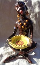 SCULTURA CERAMICA CAS SOLIMENE VIETRI NO GAMBONE PROCIDA RARO POTTERY NEGRITUDE