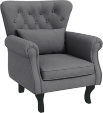 Poltrona Da Salotto Stile Vintage, Poltroncina Imbottita Con Braccioli, Schienal