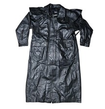 Trench cappotto spolverino nero in pelle Frontier vintage taglia M fodera Thinsulate...