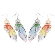 2 Paia Orecchini con Strass di