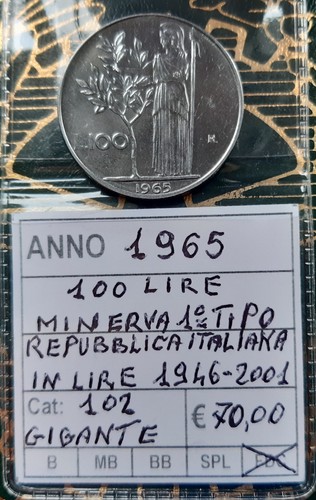 100 lire 1965 minerva - ($),