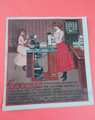 Pubblicita 1910 success - pubblicita',