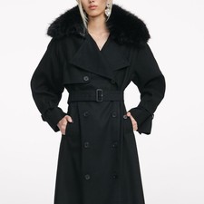 Cappotto Trench In Twill Nero