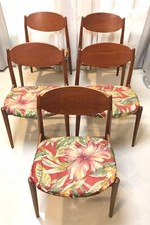 5 SEDIE ISA TEAK NORDICO DANESE DESIGN L FIORI GIO PONTI ANNI 50'S 60'S VINTAGE