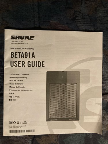 Shure beta manuale - 91, a