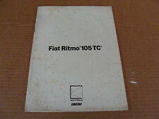 MANUALE DATI TECNICI FIAT RITMO 105 TC CONOSCENZA DATI 