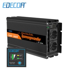 EDECOA Inverter 12V 220V Onda Sinusoidale Pura 1500W 3000W Convertitore 2.1A USB