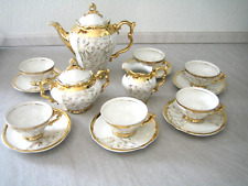 ANTICO SERVIZIO CAFFE' O THÈ IN PORCELLANA CF BAVARIA FASH DECORO ORO LIBERTY