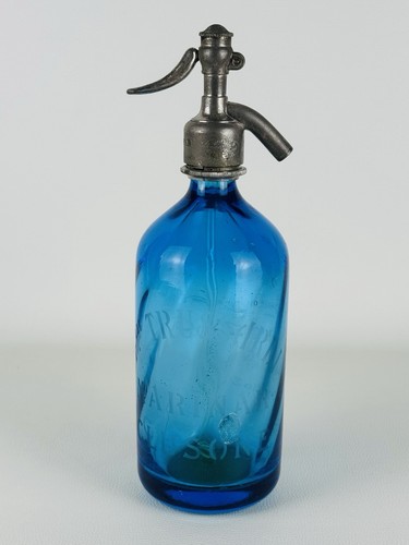 Antico sifone vetro blu - sifone,