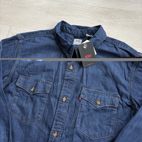Camicia levi denim blu uomo - camicia,