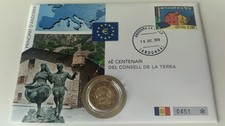 2 euro Numisbrief Andorra 2019 600 anni Consiglio Terra Busta numismatica Rara R