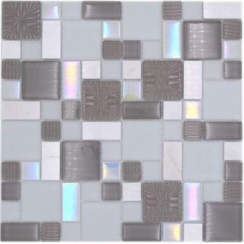 Mosaico grigio bianco mix - mosaico, grigio/bianco