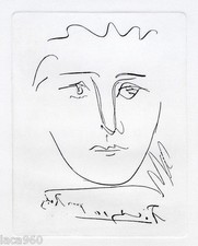 Piatto Pablo PICASSO Pour Roby firmato Restrike acquaforte + certificato di autenticità