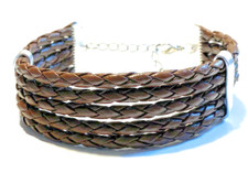 Bracciale pelle nera intrecciata da uomo braccialetto di cuoio bianco donna in