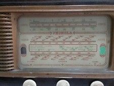 radio d'epoca Phonola a valvola orizzontale mobile in legno.