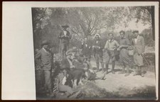 cartolina fotografica costumi siciliani GITA IN CAMPAGNA-PATERNO' 1927