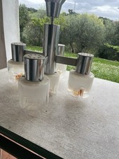 Lampadario Sospensione ANNI 70 80 VINTAGE DESIGN Salotto Camera Vetro Lampada