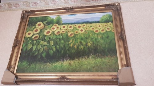 Quadro paesaggio girasoli - paesaggio,