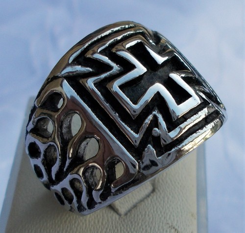 Anello acciaio inox croce - acciaio,