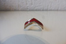 Anello 800 Argento Rosso Smaltato, Bella, vecchio Anello