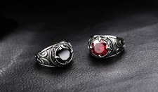 Anello acciaio inox pietra - anello,