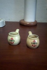 coppia pipe da collezione KAMBUSA in ceramica giallina bicchierini x liquori