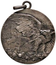 r54_169) Vittorio Emanuele III (1900-1943) Medaglia Premio Giochi Ginnici AG Ø35