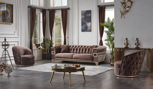 Mobili imbottiti marrone set