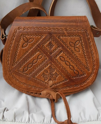 Borsa cuoio incisa - cuoio, a