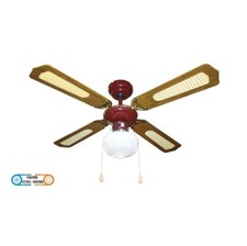 Agitatore/Ventilatore da soffitto in legno noce scuro 1 lampada Vinco - 70919